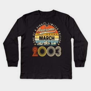Awesome Since March 2003 Vintage 20th Birthday Kids Long Sleeve T-Shirt